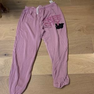 Free City Pink full length super soft sweats size L